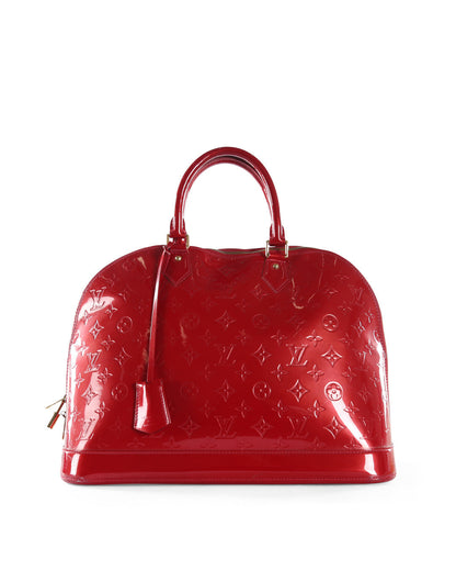 Louis Vuitton  Red Patent Leather Alma GM Bag