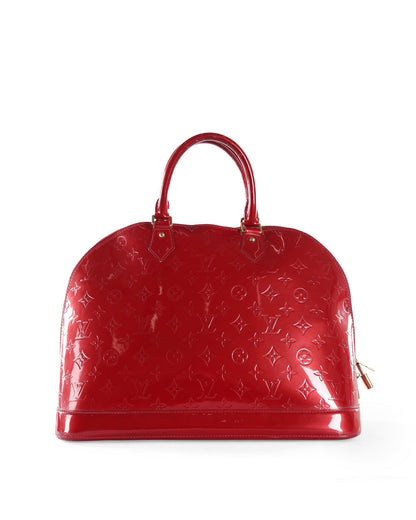 Louis Vuitton  Red Patent Leather Alma GM Bag