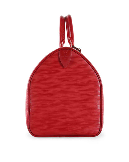 Louis Vuitton  Red Epi Leather Speedy 35 Handle Bag