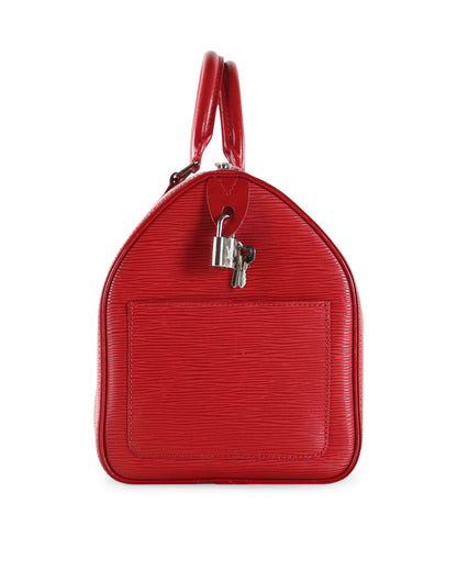 Louis Vuitton  Red Epi Leather Speedy 35 Handle Bag