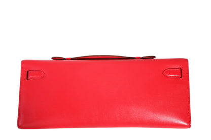 Hermes Kelly Cut Vermillon Red Clutch