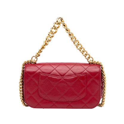 Chanel Classic Single Flap Red Tweed Lambskin Gold