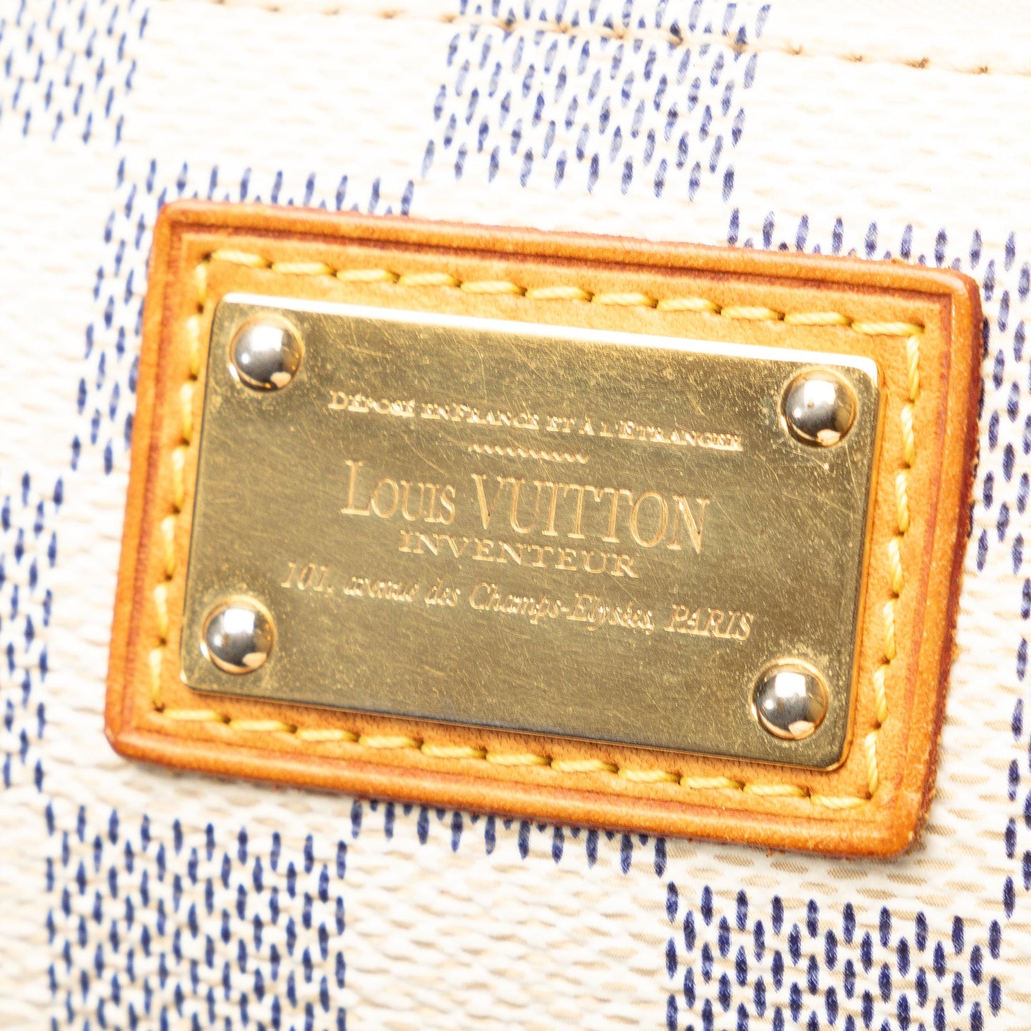 Beige Louis Vuitton Damier Azur Pochette Milla MM Shoulder Bag