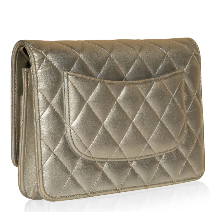 Chanel Wallet On Chain – WOC Quilted Lambskin Grey SiLouis Vuitton er-Toned