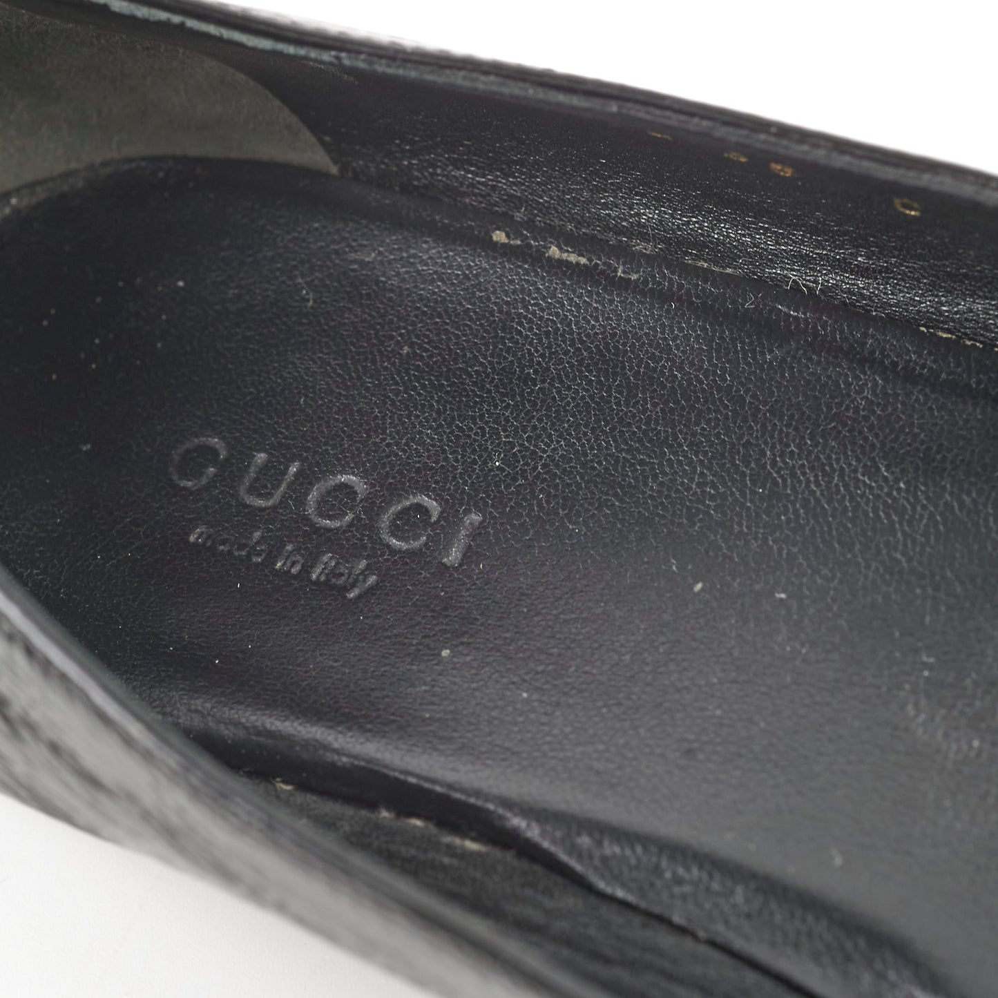 Gucci Black Patent Horsebit Flats 38