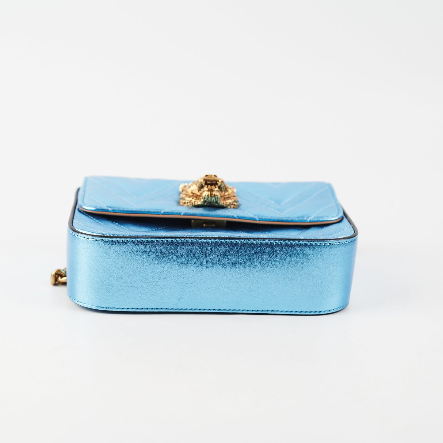 Gucci Broadway Cat Tiger Metallic Blue Bag