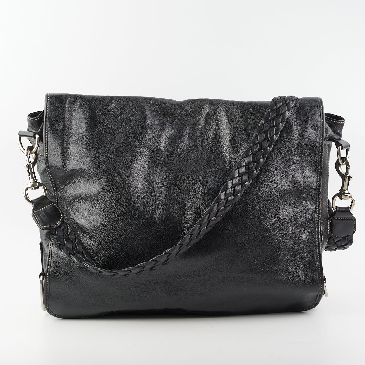 Gucci Crest Chain Messenger Bag Black