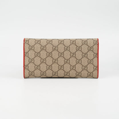 Gucci Bow Long Wallet Monogram Canvas