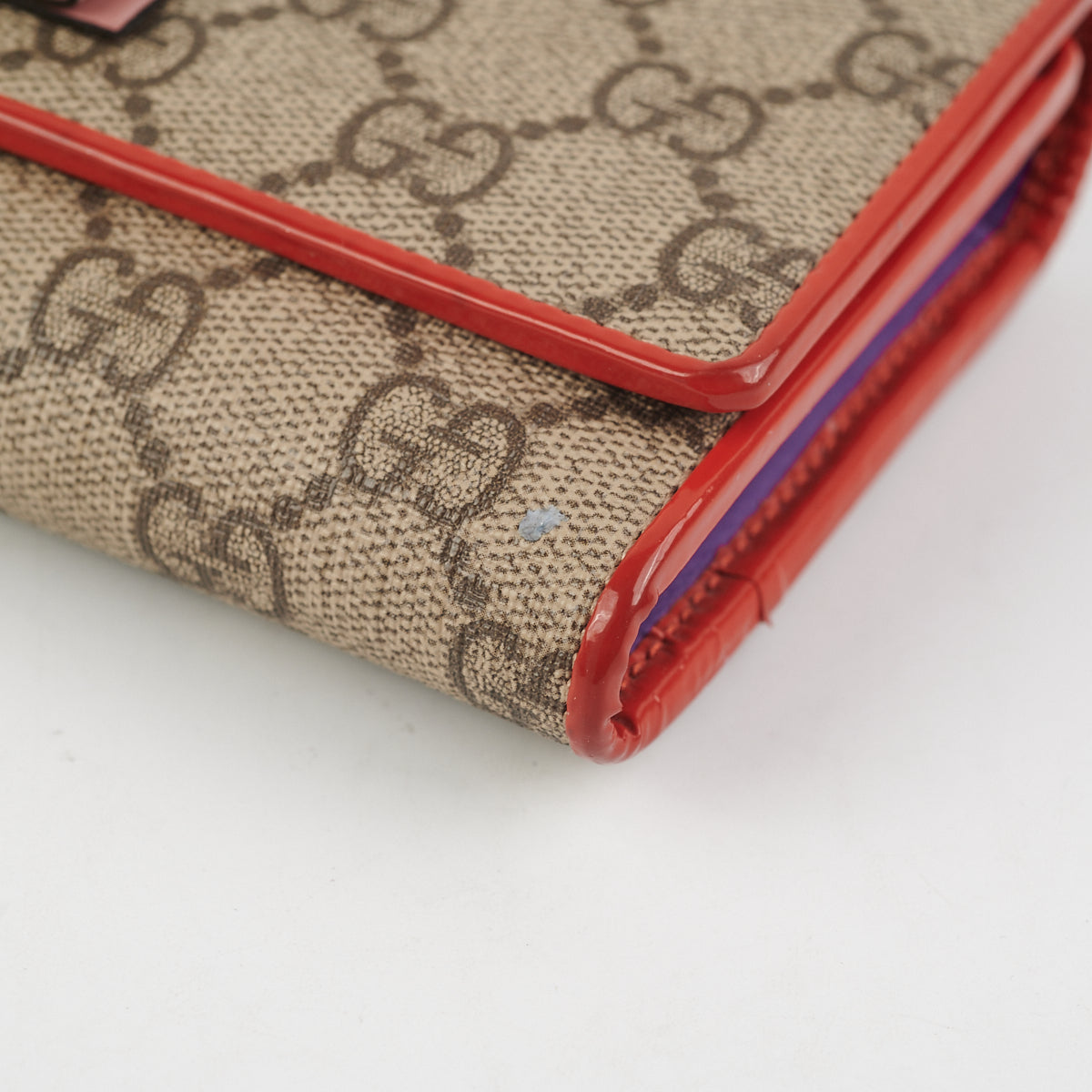 Gucci Bow Long Wallet Monogram Canvas