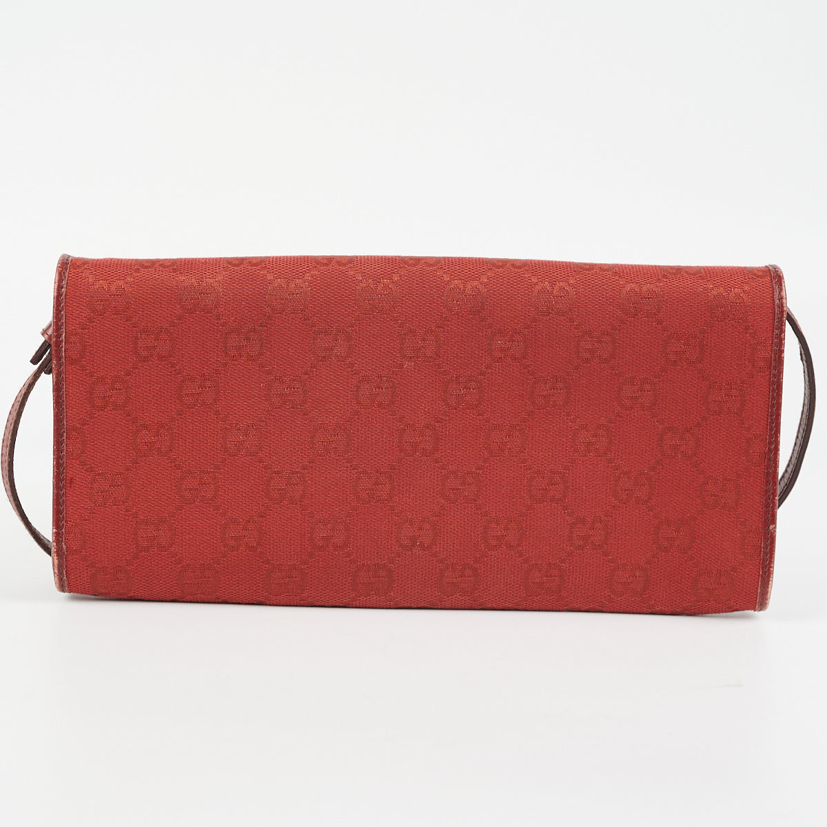 Gucci Bamboo Canvas Wallet on Chain (WOC) Red