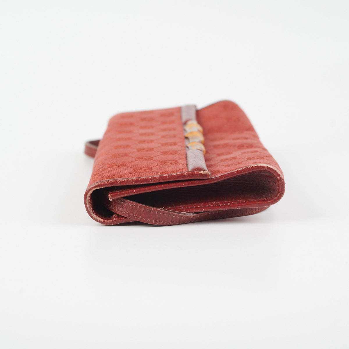 Gucci Bamboo Canvas Wallet on Chain (WOC) Red