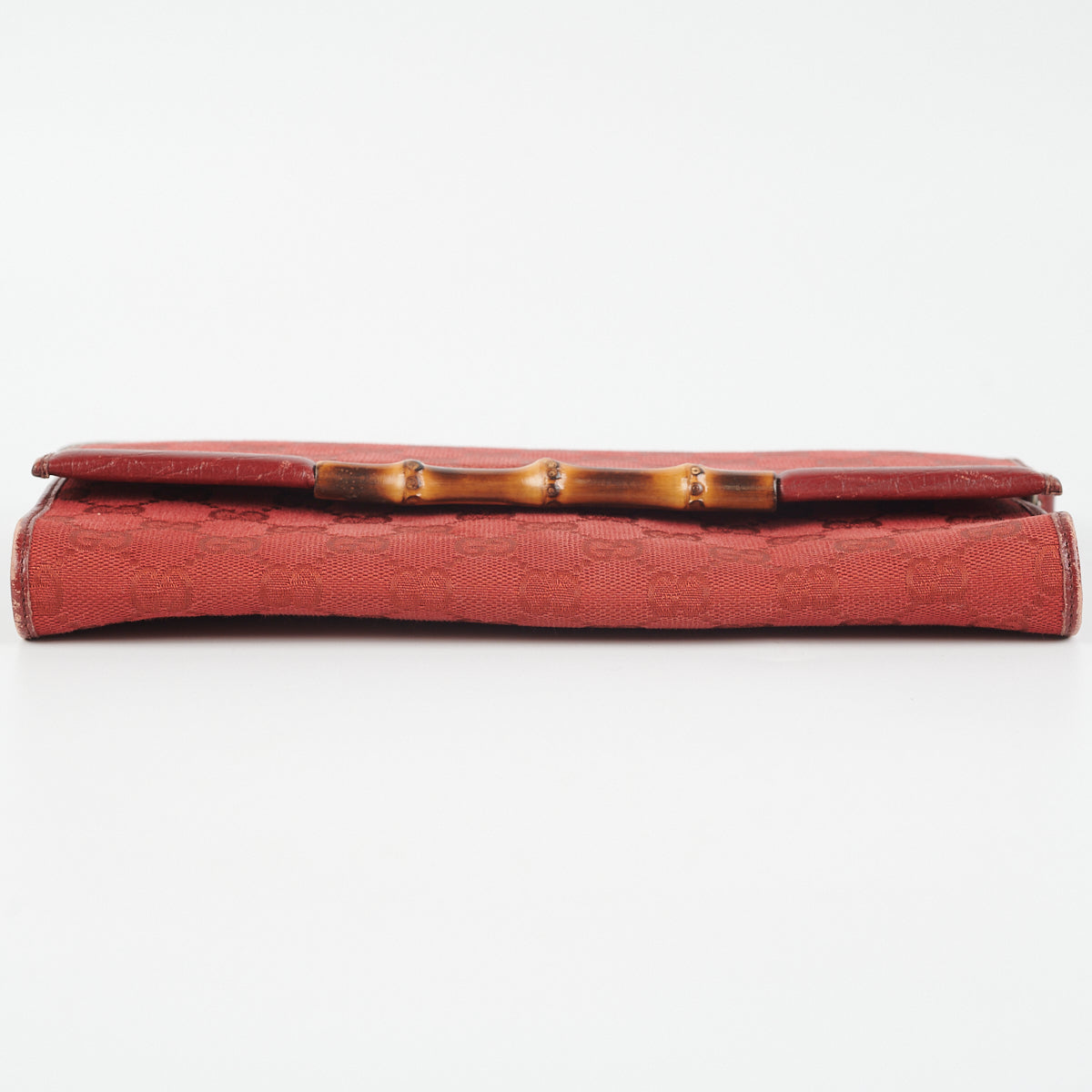 Gucci Bamboo Canvas Wallet on Chain (WOC) Red