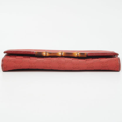 Gucci Bamboo Canvas Wallet on Chain (WOC) Red