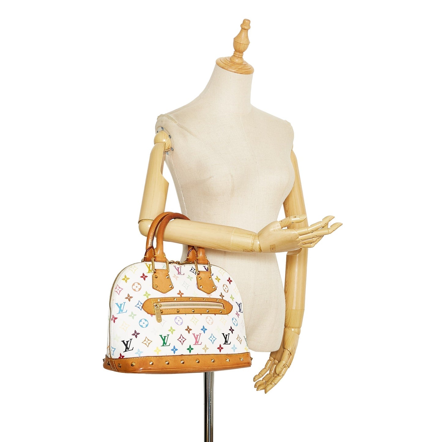 Louis Vuitton Alma PM White Multicolor Monogram Canvas