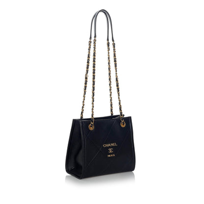 Chanel Shopper Tote Mini Black Calfskin Gold