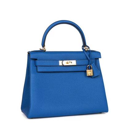 Hermes Kelly Retourne 28 Togo Bleu France Gold Hardware