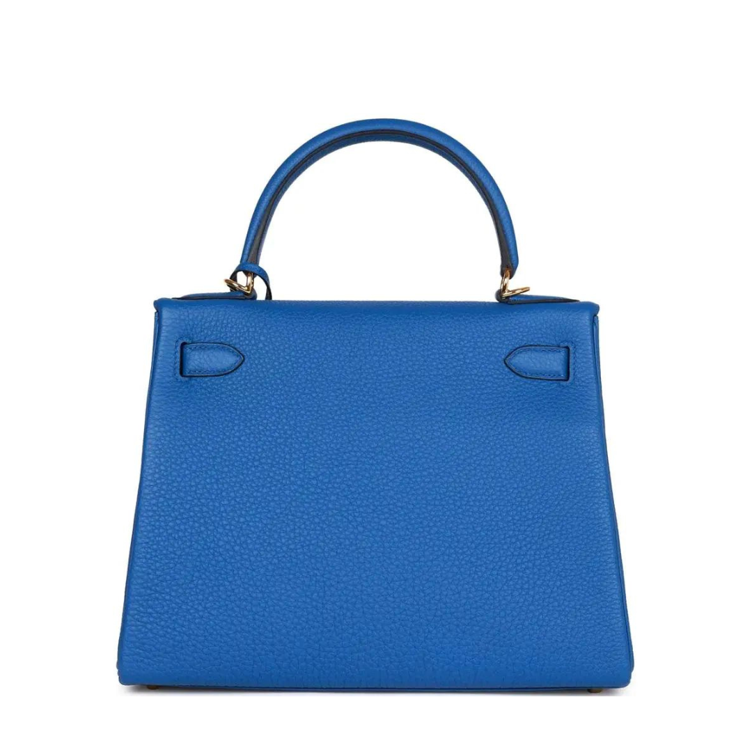 Hermes Kelly Retourne 28 Togo Bleu France Gold Hardware