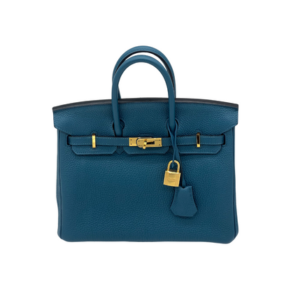 Hermes Birkin 25 Bleu Jean Togo Gold Hardware