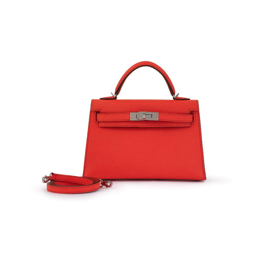 Hermes Kelly 20 Epsom Rose Texas Palladium Hardware