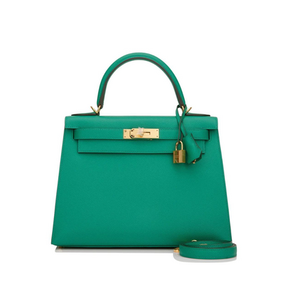 Hermes Kelly 28 Sellier Epsom Vert Jade Gold Hardware