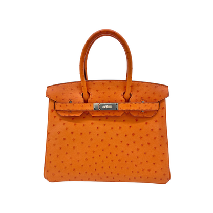 Hermes Birkin 30 Ostrich 5K Tangerine Palladium Hardware