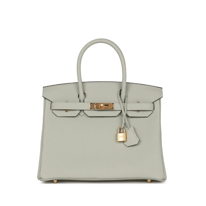 Hermes Birkin 30 Veau Togo Gris Neve Gold Hardware