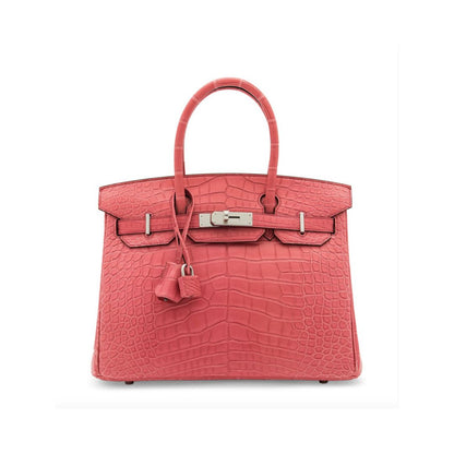 Hermes Birkin 30 Alligator Matte Bougainvillier Palladium Hardware