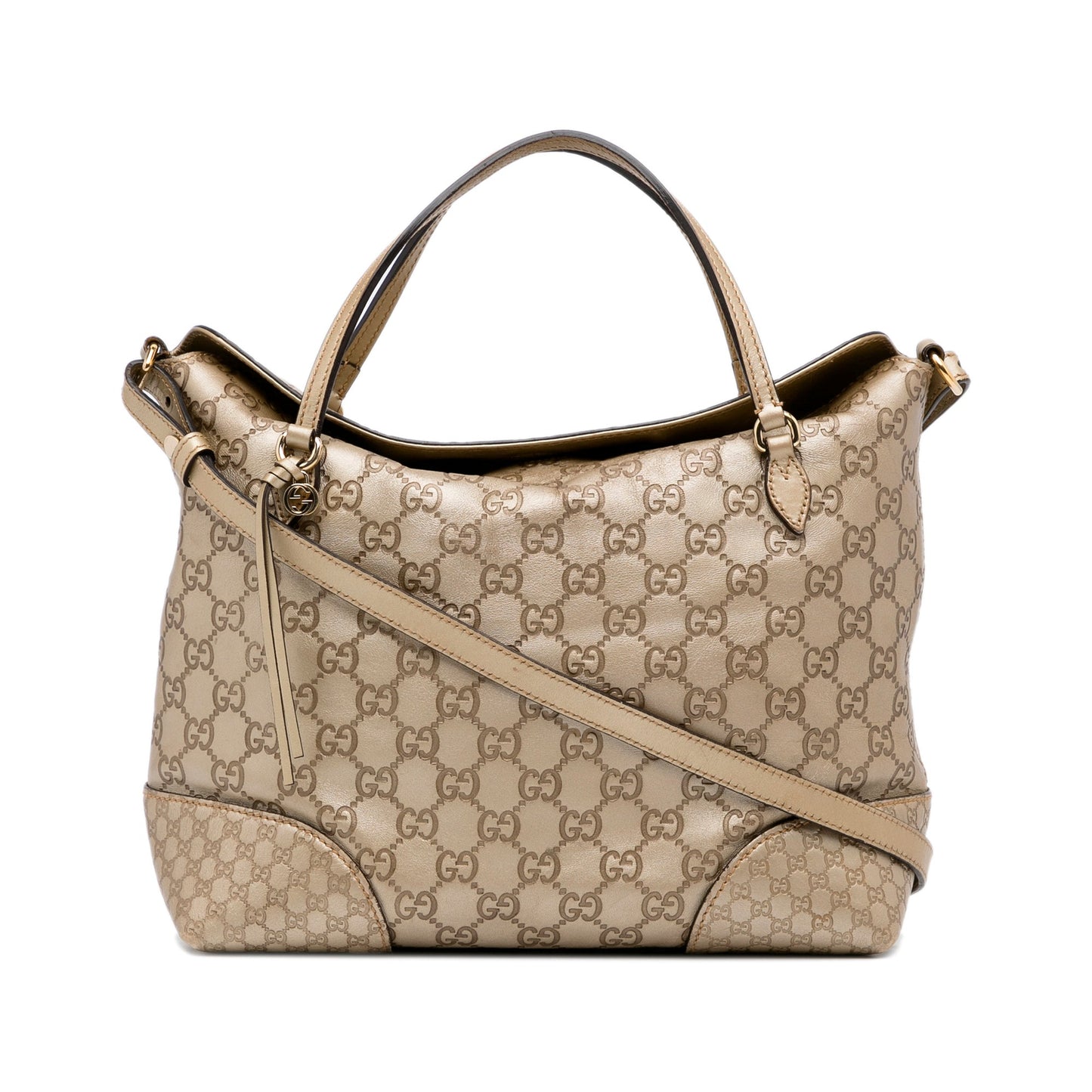 Gucci Bree Shoulder Bag Brown Guccisima Embossed Leather