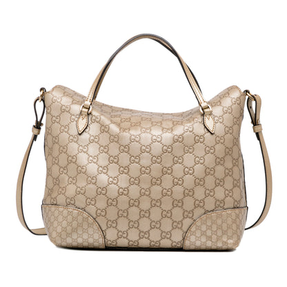 Gucci Bree Shoulder Bag Brown Guccisima Embossed Leather