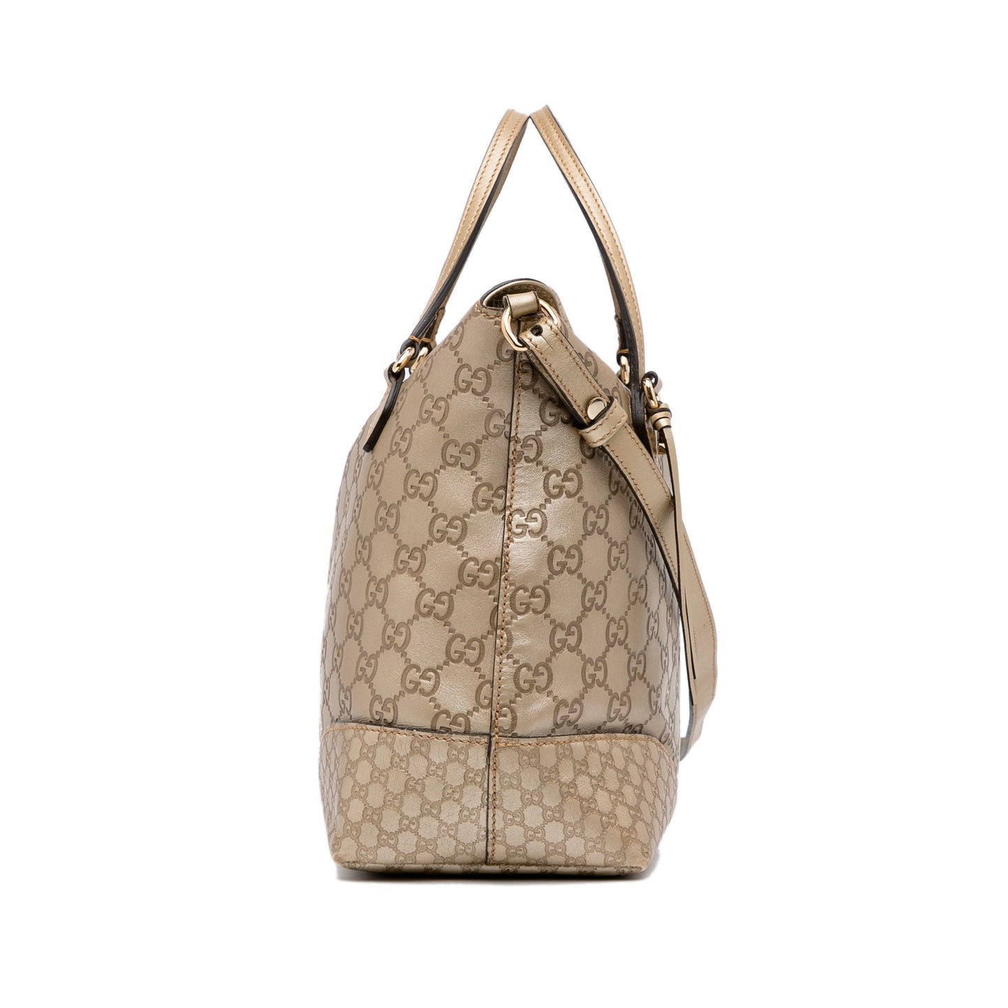 Gucci Bree Shoulder Bag Brown Guccisima Embossed Leather