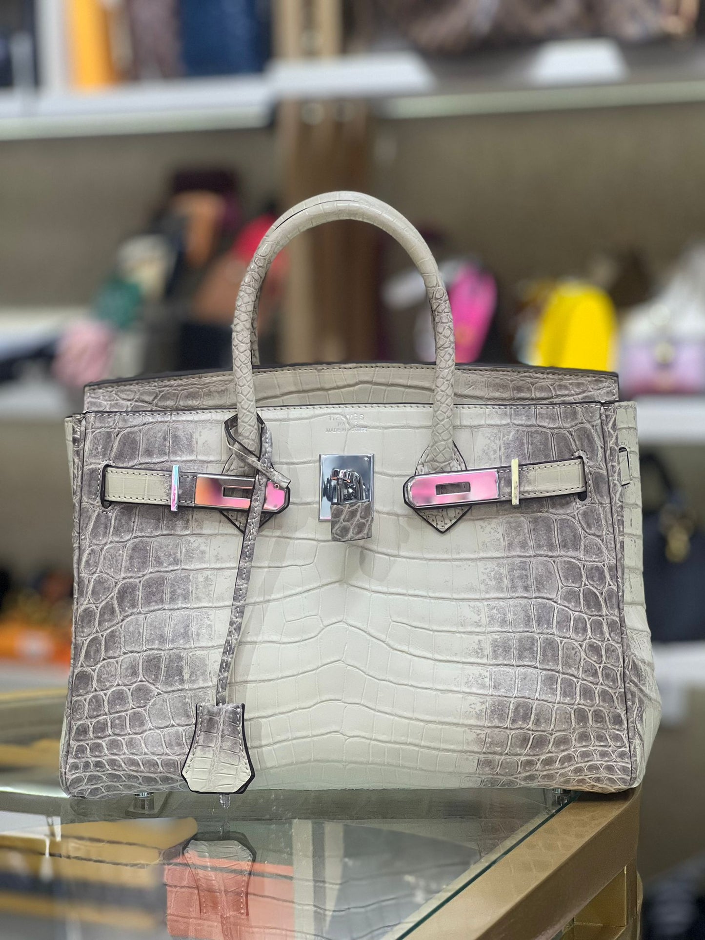 Hermes Birkin 30 Himalayan Himalaya Crocodile Handbag