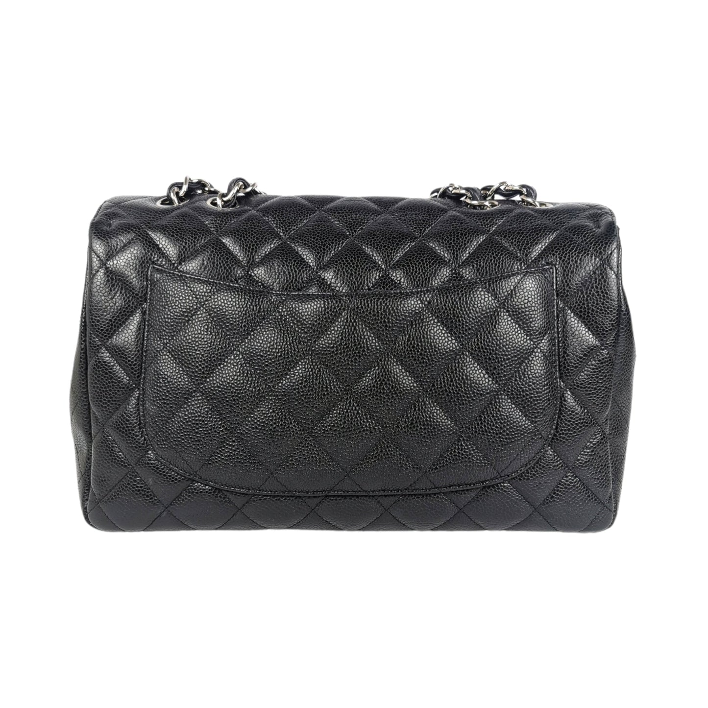 Chanel Classic Single Flap Black Caviar Silver