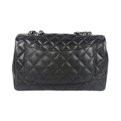 Chanel Classic Single Flap Black Caviar Silver