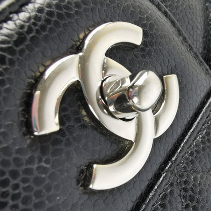 Chanel Classic Single Flap Black Caviar Silver