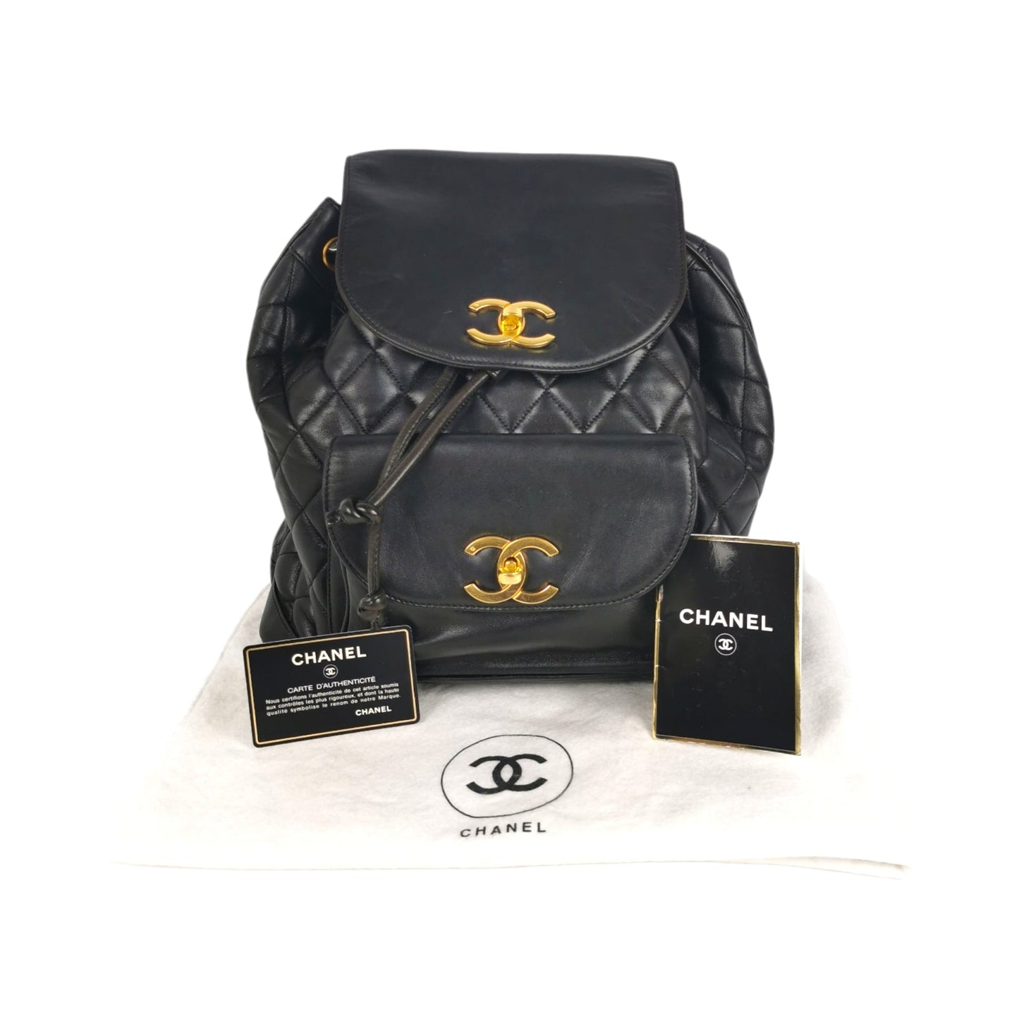 Chanel Duma Backpack Black Lambskin Gold