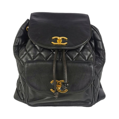 Chanel Duma Backpack Black Lambskin Gold