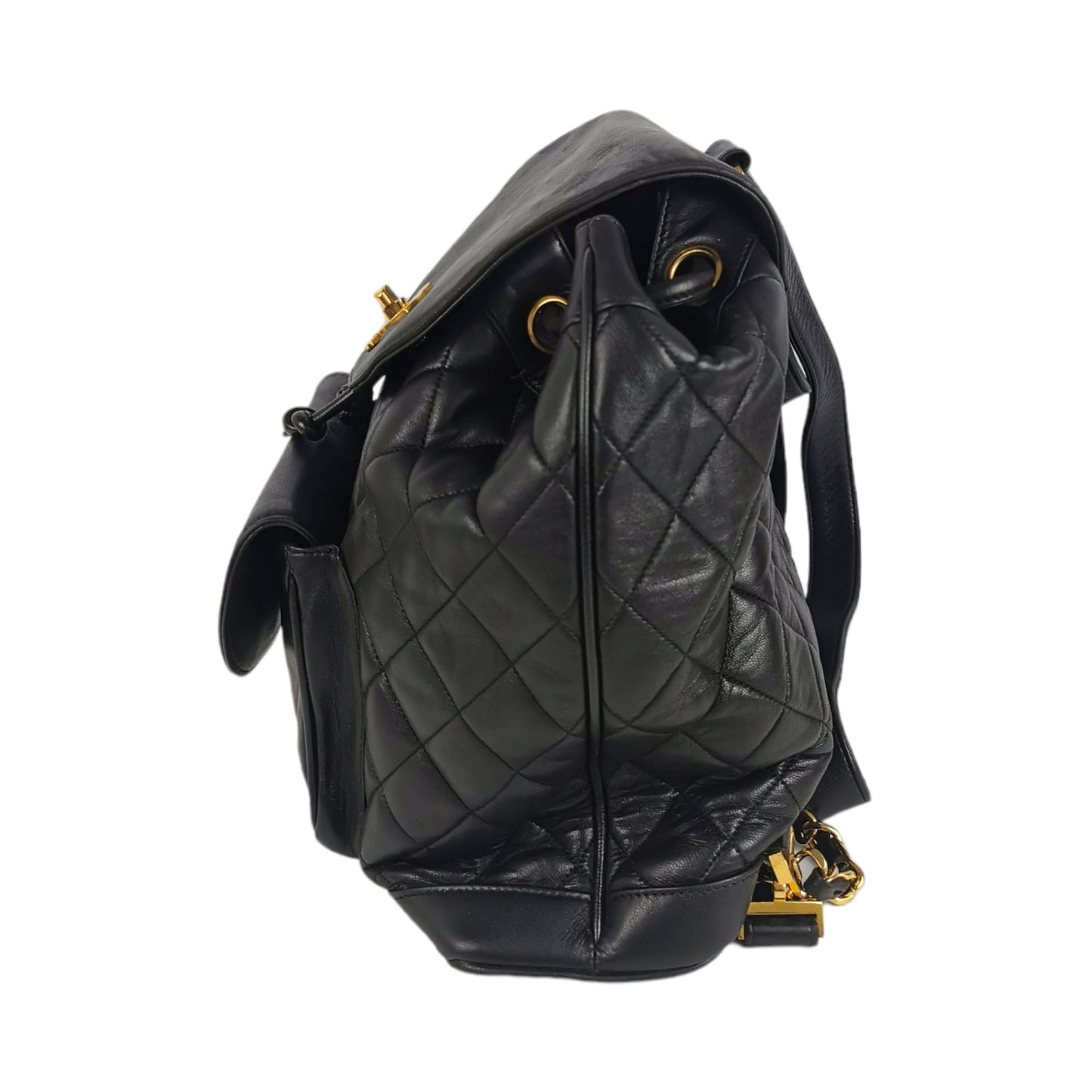 Chanel Duma Backpack Black Lambskin Gold