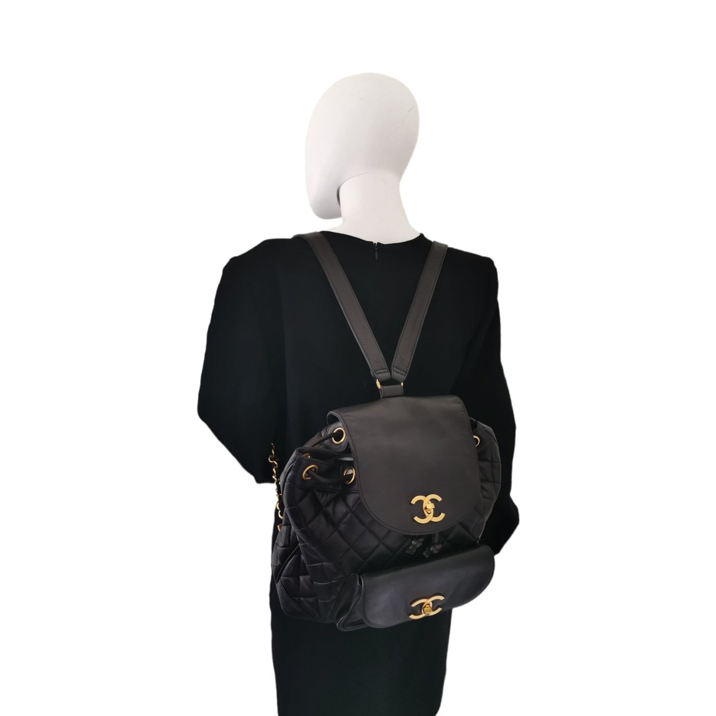 Chanel Duma Backpack Black Lambskin Gold