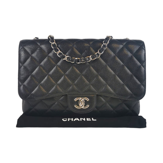 Chanel Classic Single Flap Black Caviar Silver