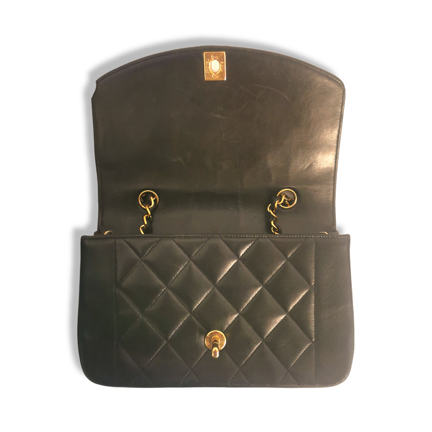 Chanel Diana Small Black Lambskin Gold