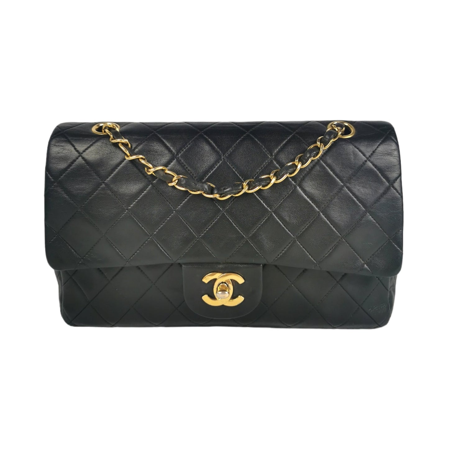 Chanel Classic Double Flap Medium Black Lambskin Gold