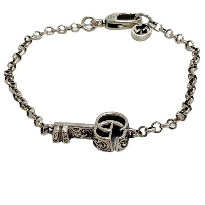 GUCCI bracelet Silver925 Silver 16 925 6.9g double G key Arabesque Women() Used