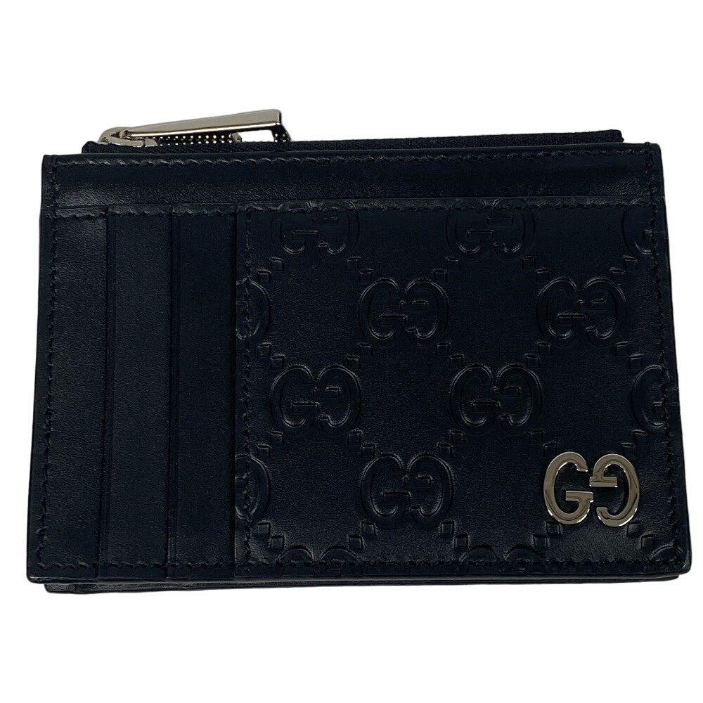 GUCCI Coin case 597560 leather black Card Case Guccisima () Used