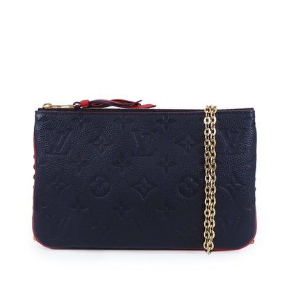 Louis Vuitton Double Zip Pochette Blue Red Monogram Empreinte