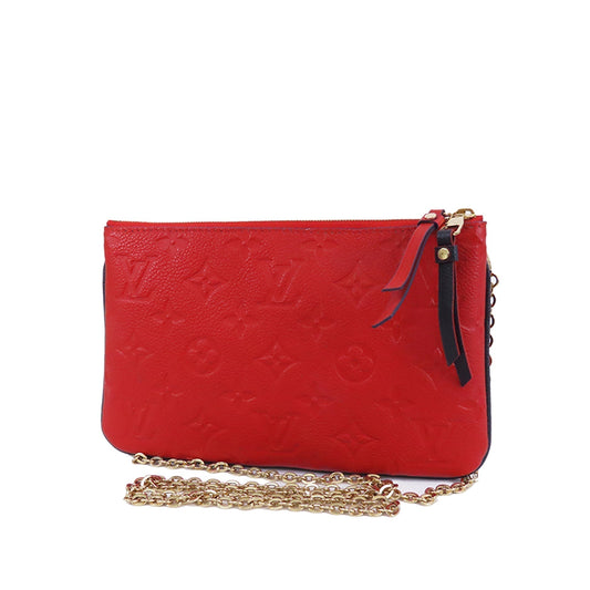 Louis Vuitton Double Zip Pochette Blue Red Monogram Empreinte