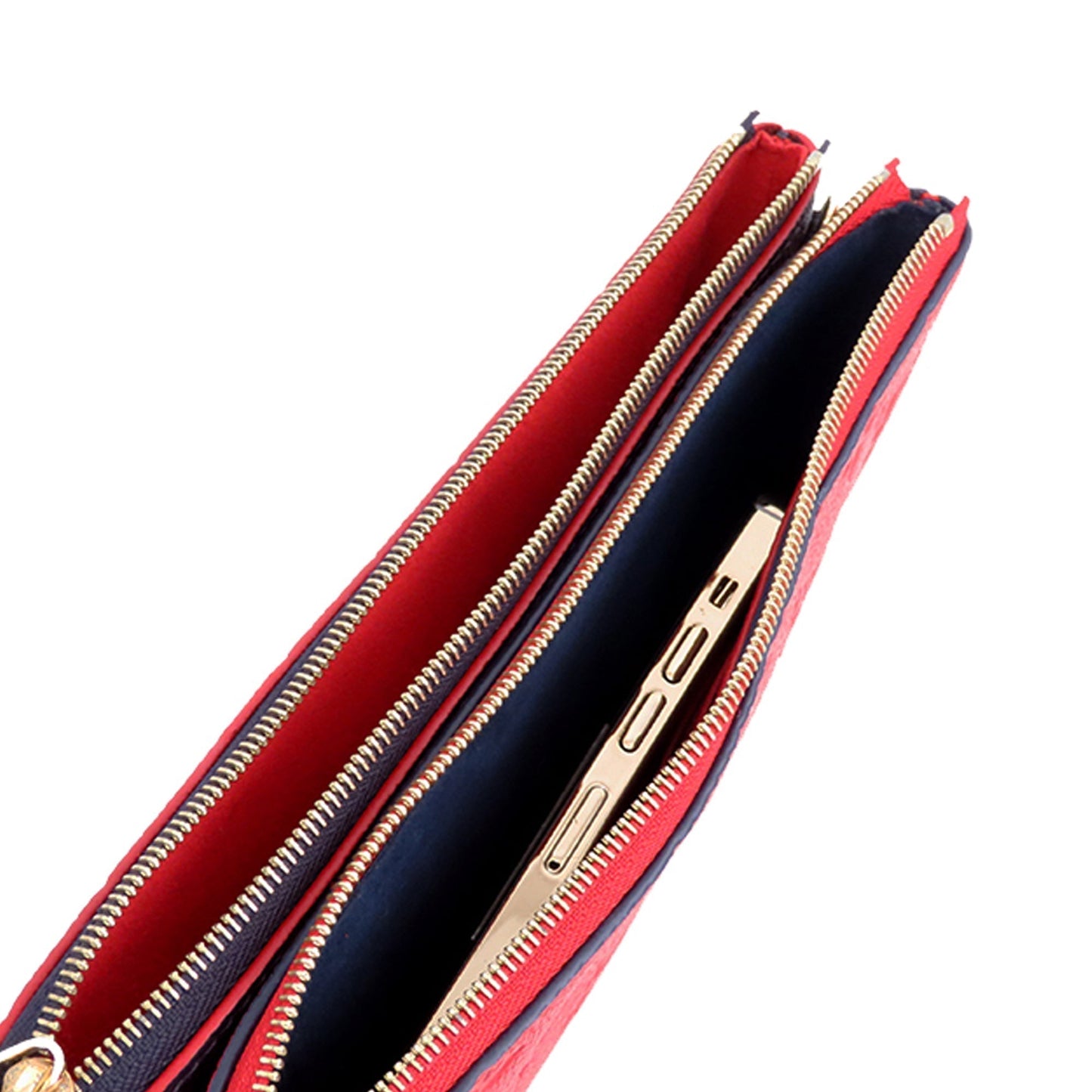 Louis Vuitton Double Zip Pochette Blue Red Monogram Empreinte