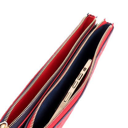 Louis Vuitton Double Zip Pochette Blue Red Monogram Empreinte