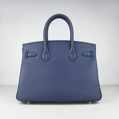 Hermes Birkin 30cm Togo Leather Handbags Dark Blue Silver