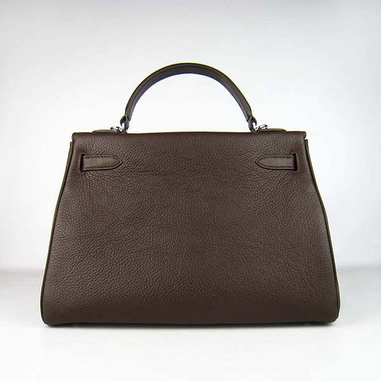 Hermes Kelly 32cm Togo Leather 6108 Dark Coffee Silver