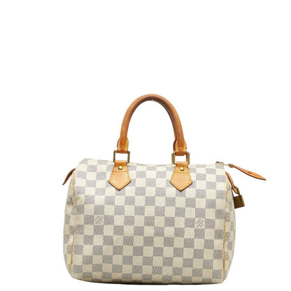 Louis Vuitton Damiere Azur Speed 25 Bag Mini Boston Bag N41371 White PVC Leather  Louis Vuitton